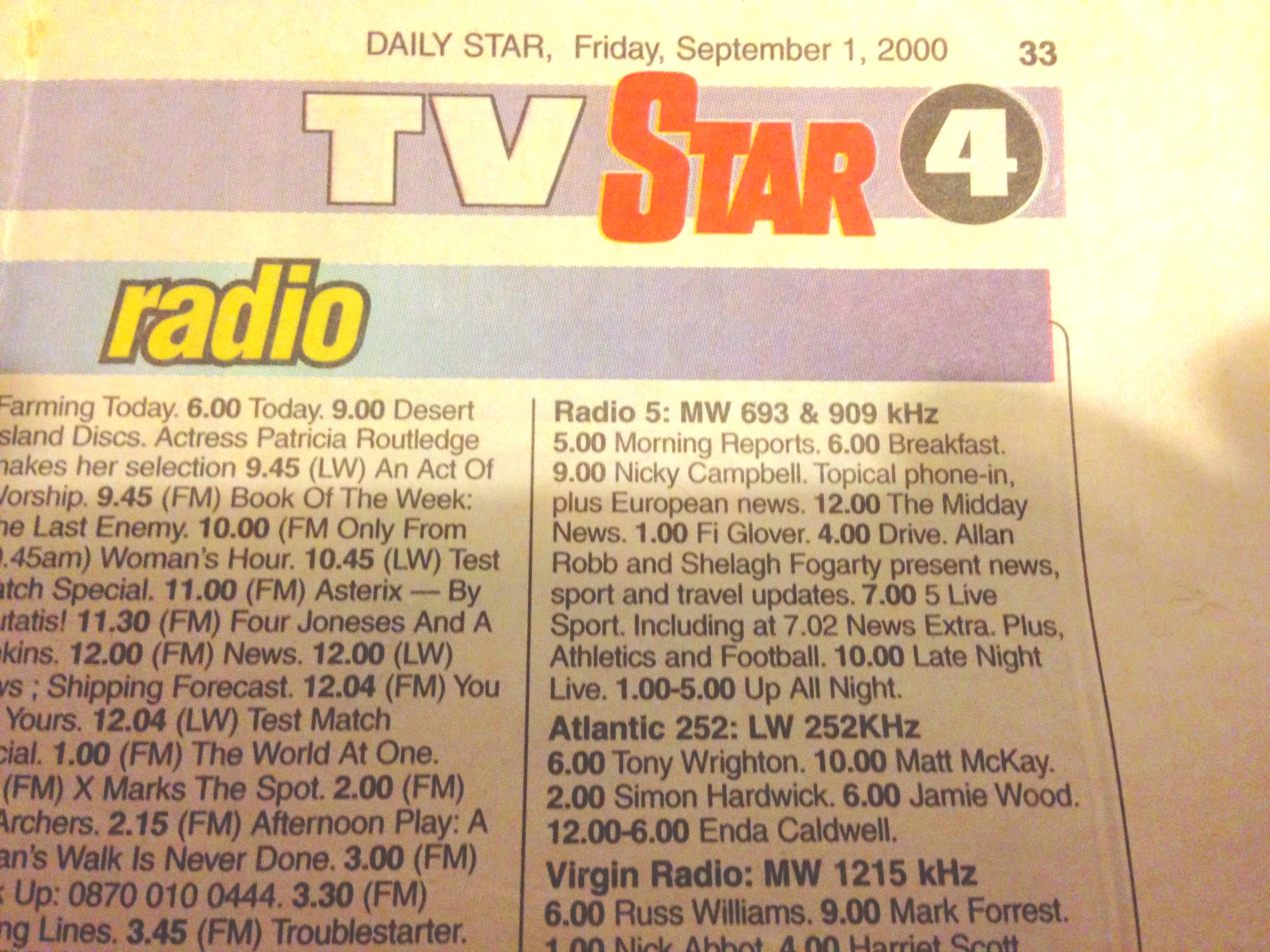 Daily Star 252 schedule